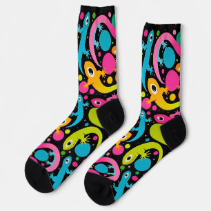 Chaussette Style années 1960 Super Abstrait Lizard