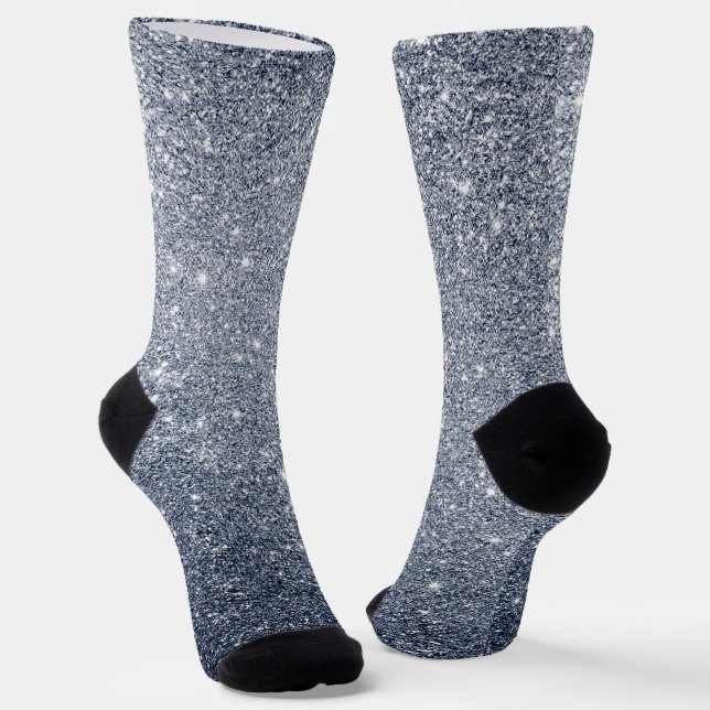 Chaussette Stylish Silver Gray Glitter Design (Angulaire)