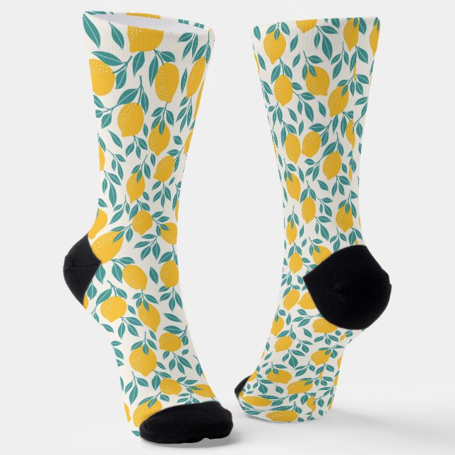 Chaussette Sucré Branches de citron Motif (Angulaire)