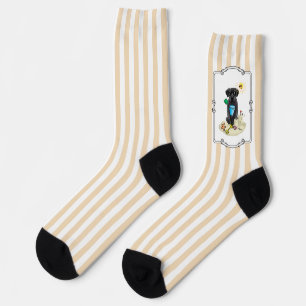 Chaussette Summer Beach Black Lab Labrador Retriever Cute