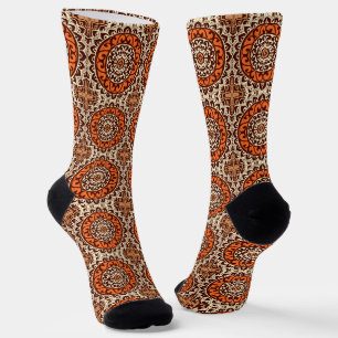 Chaussette Sun Sud-Ouest Mandala Batik, rouille et Brown