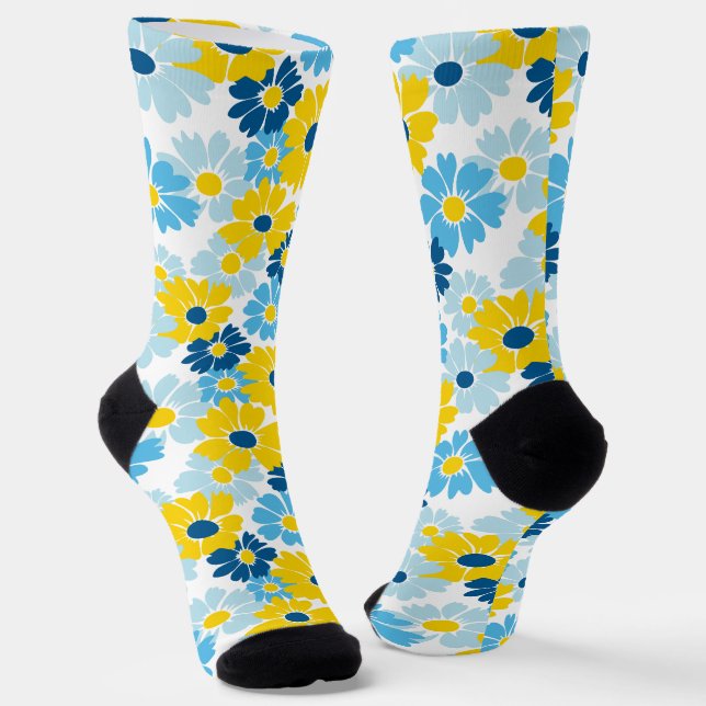 Chaussette Sunshine Blue Sky Blooming Daisy (Angulaire)