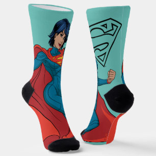 Chaussette Supergirl Hovering en costume bleu