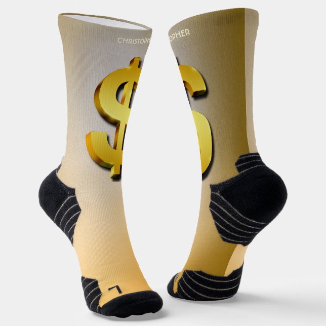 Chaussette Symbole d'argent or Dollar Sparkling (Angulaire)