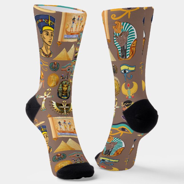 Chaussette Symbole Motif égyptien Hiéroglyphique antique (Angulaire)