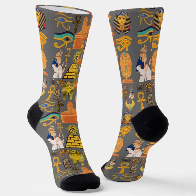 Chaussette Symbole motif Hiéroglyphe égyptien antique (Angulaire)