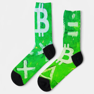 Chaussette Symboles de Bitcoin (Bright Profit Green - 5)