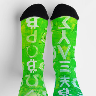 Chaussette Symboles de Bitcoin (Bright Profit Green - 7)