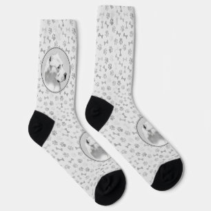 Chaussette Tableau Dogo Argentino - Art Chien original