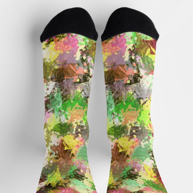 Chaussette Taches de peinture Couleurs des feuilles d'automne (Haut)