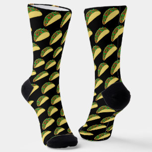 Chaussette Taco Mardi Fun Motif alimentaire Noir