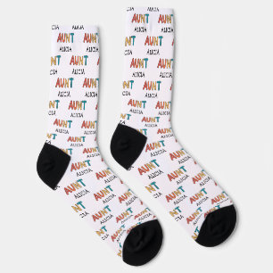 Chaussette Tante Personnalisée Retro Cadeau Meilleure Tante J