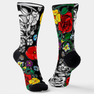 Chaussette Tapis de fleurs au coquelicot