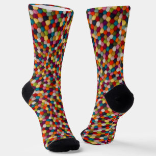 Chaussette Tapis Mosaïque de Boules de Feutre Arc-en-Ciel