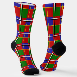 Chaussette Tartan à carreaux rouge bleu vert  