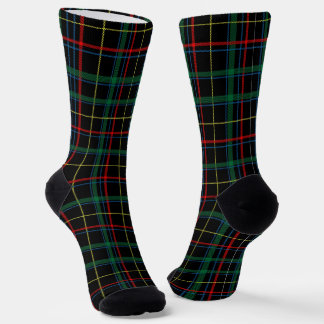 Chaussette Tartan (Black, Green & Red)