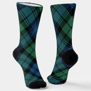 Chaussette Tartan Bleu Vert Rustique Campbell Carreaux