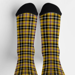 Chaussette Tartan national cornique jaune et noir à carreaux