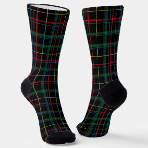 Chaussette Tartan (Noir, Vert & Rouge) 