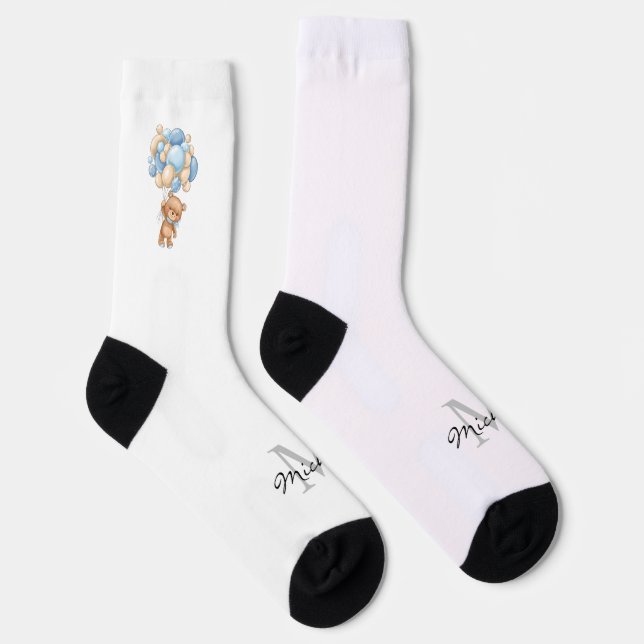 Chaussette Teddy Bear Balloon Bleu père pour être (Droite)