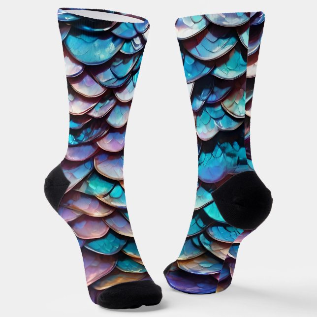 Chaussette teintes enchantées : Allure des échelles de sirène (Angulaire)