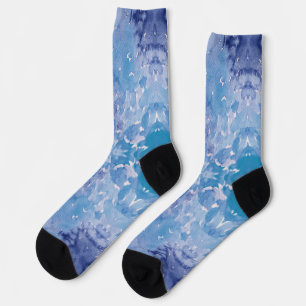 Chaussette Teinture de jeans bleu rétro