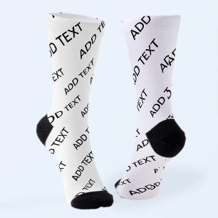 Chaussette Texte extensible personnalisable Blanc et noir mod