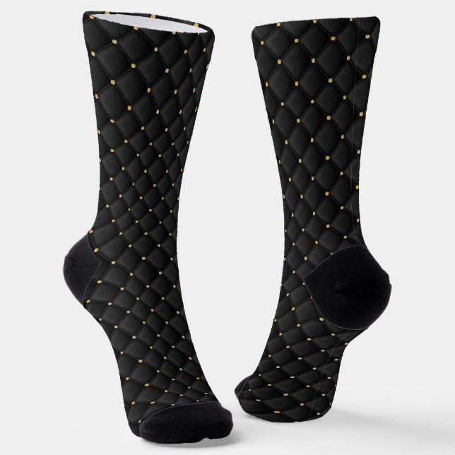 Chaussette texture carré noire mate Abstraite (Angulaire)