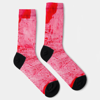 Chaussette Texture de peinture grunge rose rouge