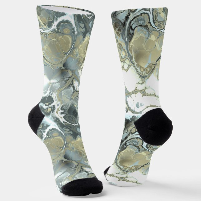 Chaussette Texture fluide Abstraite en pierre de marbre gris  (Angulaire)