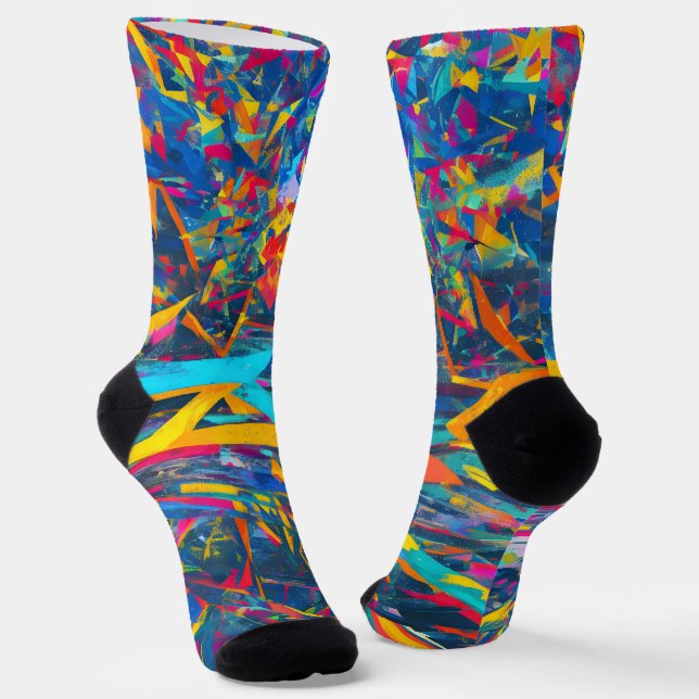 Chaussette texture fractale Abstraite (Angulaire)