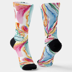 Chaussette Texture organique printanière avec des formes ondu