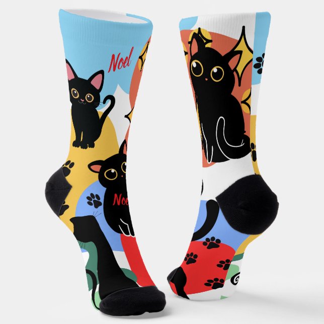 Chaussette The Cutest Black Cat Socks - Black Cat Gift  (Angulaire)