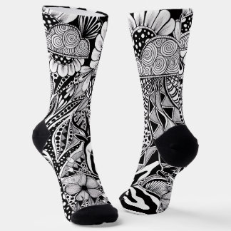 Chaussette The other side – Black and White Hand-Drawn Art