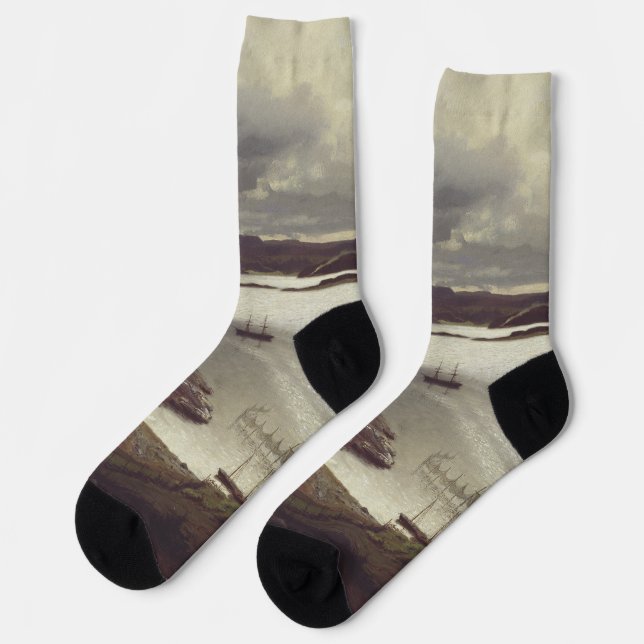Chaussette The Sandvik Fiord by Hans Gude (Gauche)