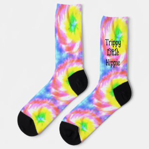 Chaussette Tiedye Trippy Hippie Psychedelic Retro les années