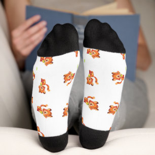 Chaussette Tigre bébé mignon sur chaussettes blanches
