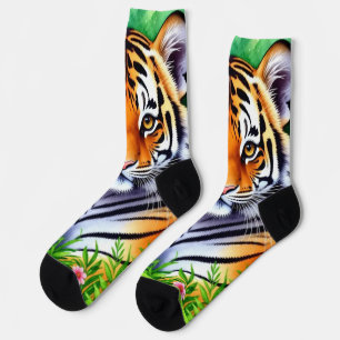 Chaussette Tigreau botanique audacieux
