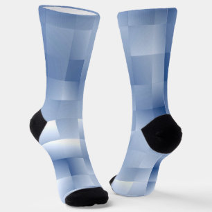 Chaussette Tons bleus rêveurs dans un motif carré