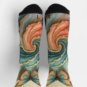 Chaussette tourbillon de papillon plumeux