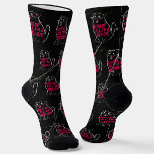 Chaussette Tout d'abord, je suis un chat noir rugissant ravis