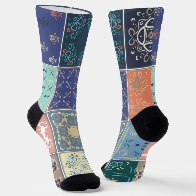 Chaussette Trendy Colorful Patterned  (Angulaire)