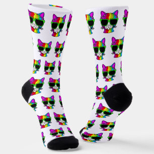 Chaussette Très Cool Motif Rainbow Cat