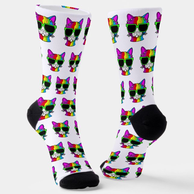 Chaussette Très Cool Motif Rainbow Cat (Angulaire)