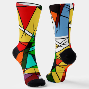 Chaussette Triangle Coloré Géométrique Moderne