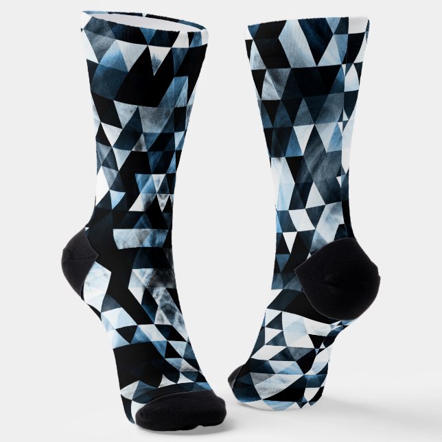 Chaussette Triangle Géométrique Vibrant Bleu Smoky Galaxy (Angulaire)