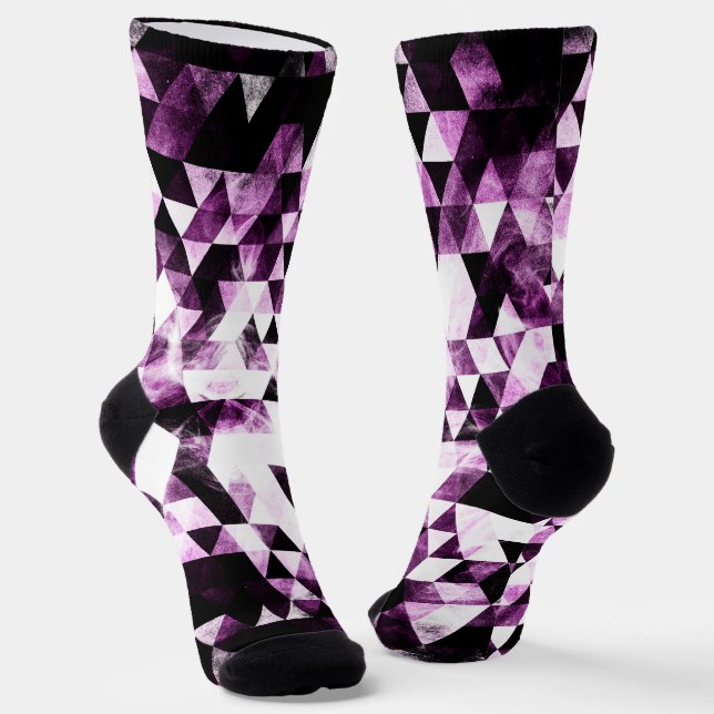 Chaussette Triangle géométrique Vibrant rose Smoky Galaxy (Angulaire)