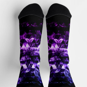 Chaussette Triangle noir pourpre Géométrique Fumé Abstrait