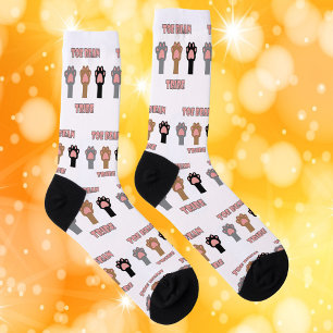 Chaussette Tribu des haricots d'orteil Lettres roses drôles d