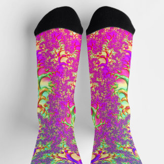 Chaussette Trippy Funky Vibrant Neon Super Acide Trip Fractal